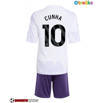 Otroške Nogometnih dresov Manchester United Matheus Cunha #10 Gostujoči 2025-26 Kratki rokavi (+ hlače)